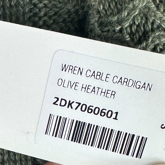 New Soft Surroundings Cardigan Sweater Sz Small Wren Cable Knit Green Buckle - Picture 6 of 6